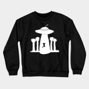 UFO abducting a cat Crewneck Sweatshirt